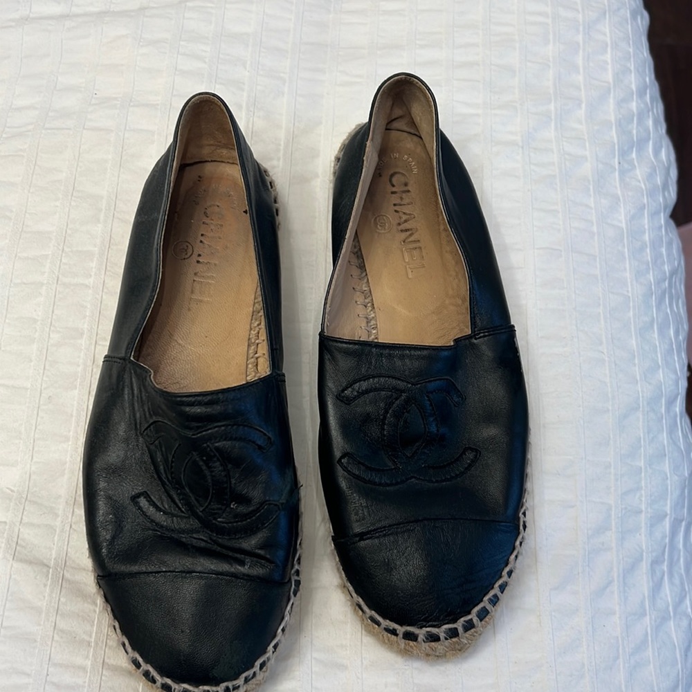 Chanel leather espadrilles
